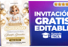 Como hacer Invitación de Primera Comunion de niña- Editable en Canva – Gratis