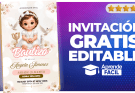 Como hacer Invitación de Bautizo de Niña- Editable en Canva – Gratis