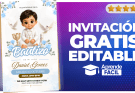 Como hacer Invitación de Bautizo de Niño- Editable en Canva – Gratis