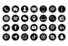 Iconos  de contactos y redes sociales en photoshop para Diseño Gráfico en Alta Calidad