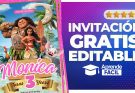 Invitación de Moana (Vaiana) Editable en Canva – Gratis