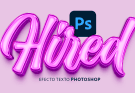 Efecto de texto 3D rosa en photoshop